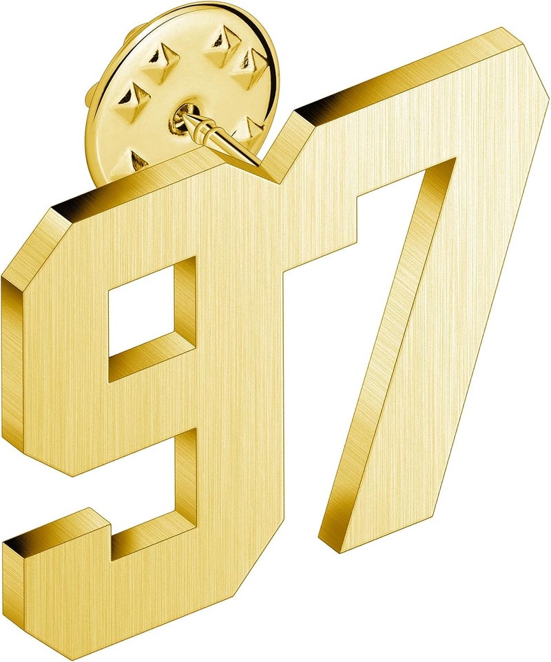 AMITER Personalized 0-100 Number Lapel Pins, 18K Gold Brooch Pin Tie Tacks for Suits, Neckties, Hats, Men & Women - Image 1